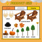 Qunclay 27 Pcs Adirondack Miniature Chair Cake Topper Set, Wood-toned/Autumn-leaf Red, Fall Theme Decorations for Weddings & Parties