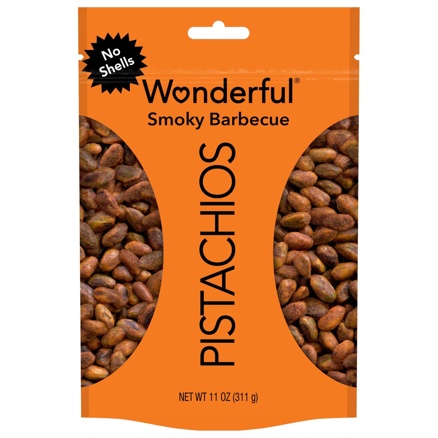 Wonderful Pistachios No Shells Smoky Barbecue Nuts 11 Ounce Resealable Bag Gluten Free Protein Snacks