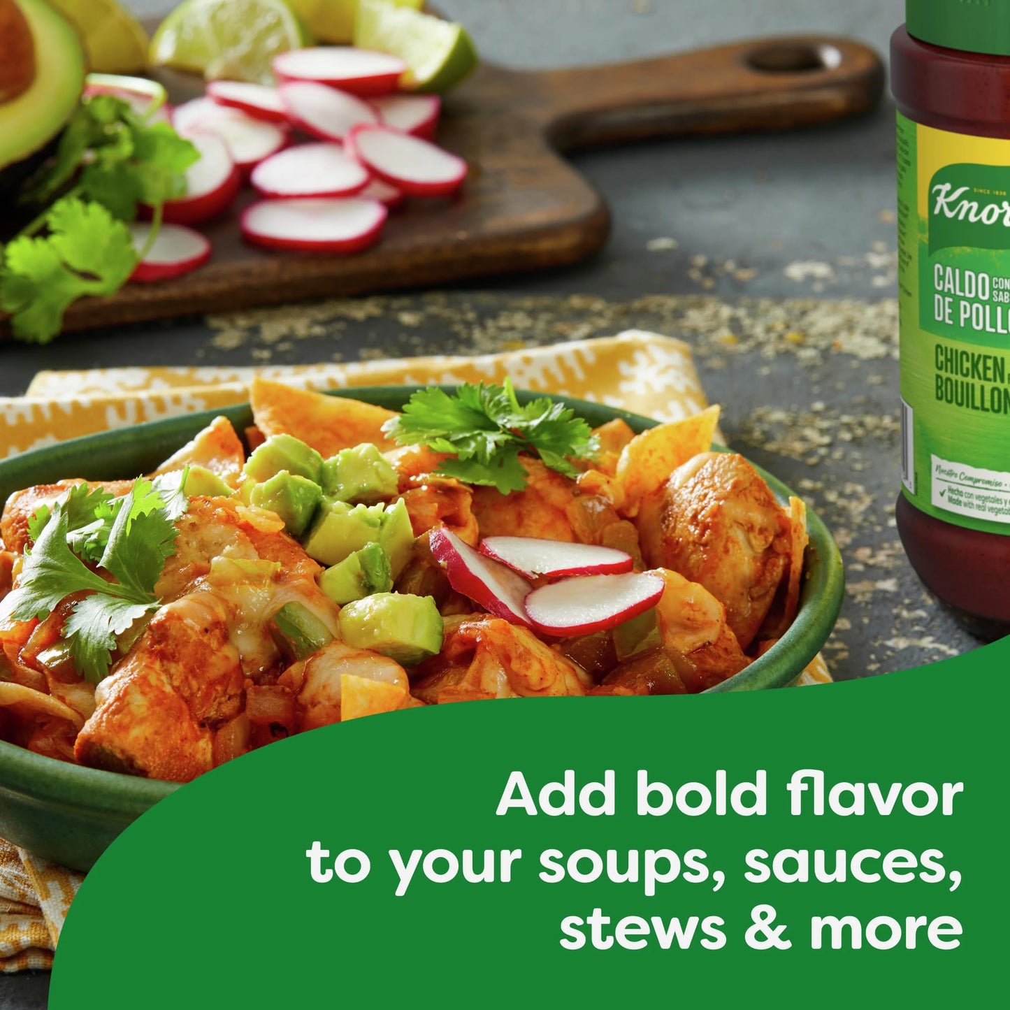 Knorr Granulated Bouillon, Chicken Flavor, 7.9 oz (Pack of 2) with By The Cup Swivel Spoon