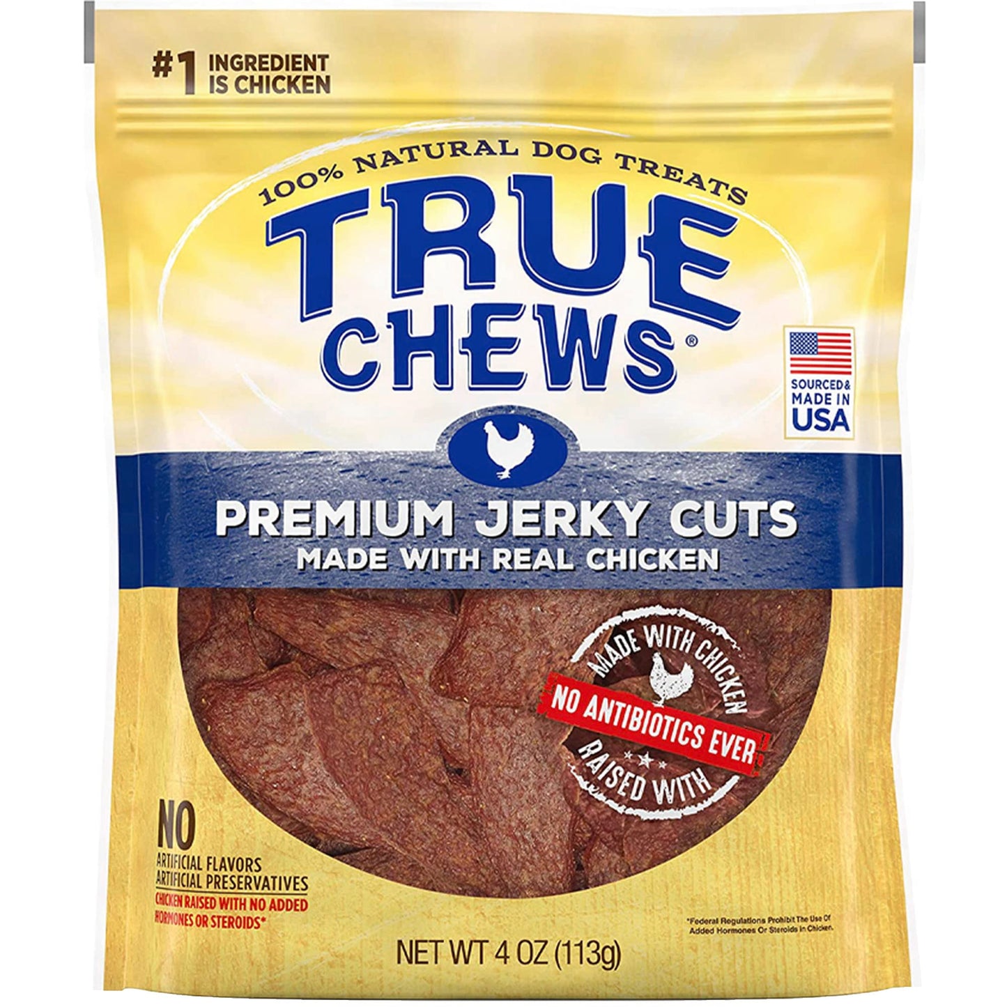 Blue Buffalo True Chews Jerky Cuts Natural Dog Treats, Chicken 4 Oz Bag