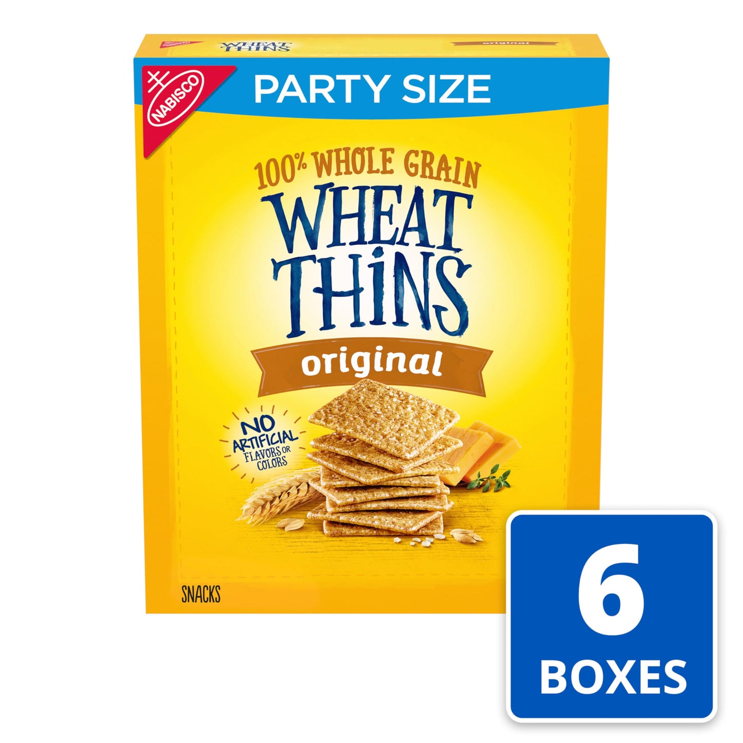 Wheat Thins Original Whole Grain Wheat Crackers, Party Size, 6 - 20 oz Boxes