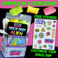 Space Age Snacks Premium Freeze Dried Taffy Candy - Alien Tongues - Fun Stickers - 4 Ounce Medium Size