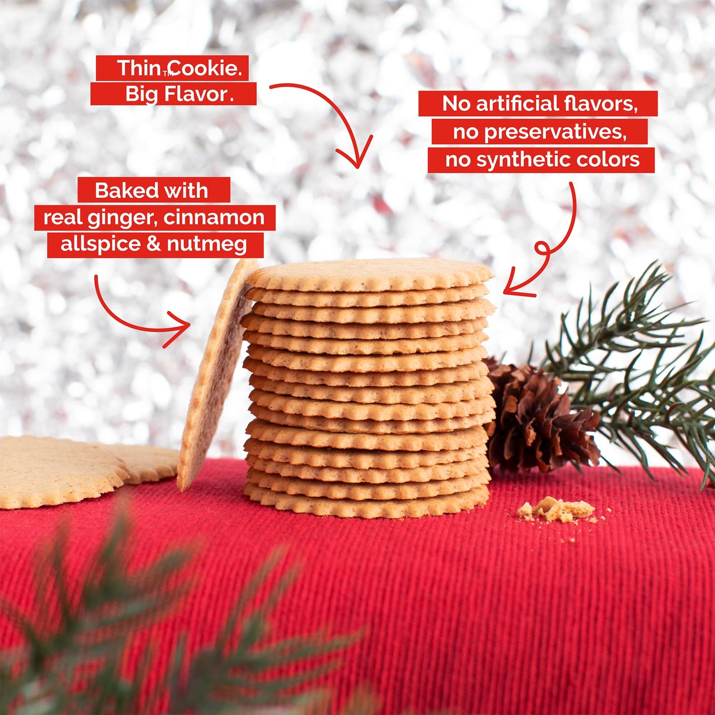 Dewey'S Bakery Gingerbread Moravian Style Thin Cookies | Seasonal Flavor | No Artificial Flavors, Synthetic Colors Or Preservati