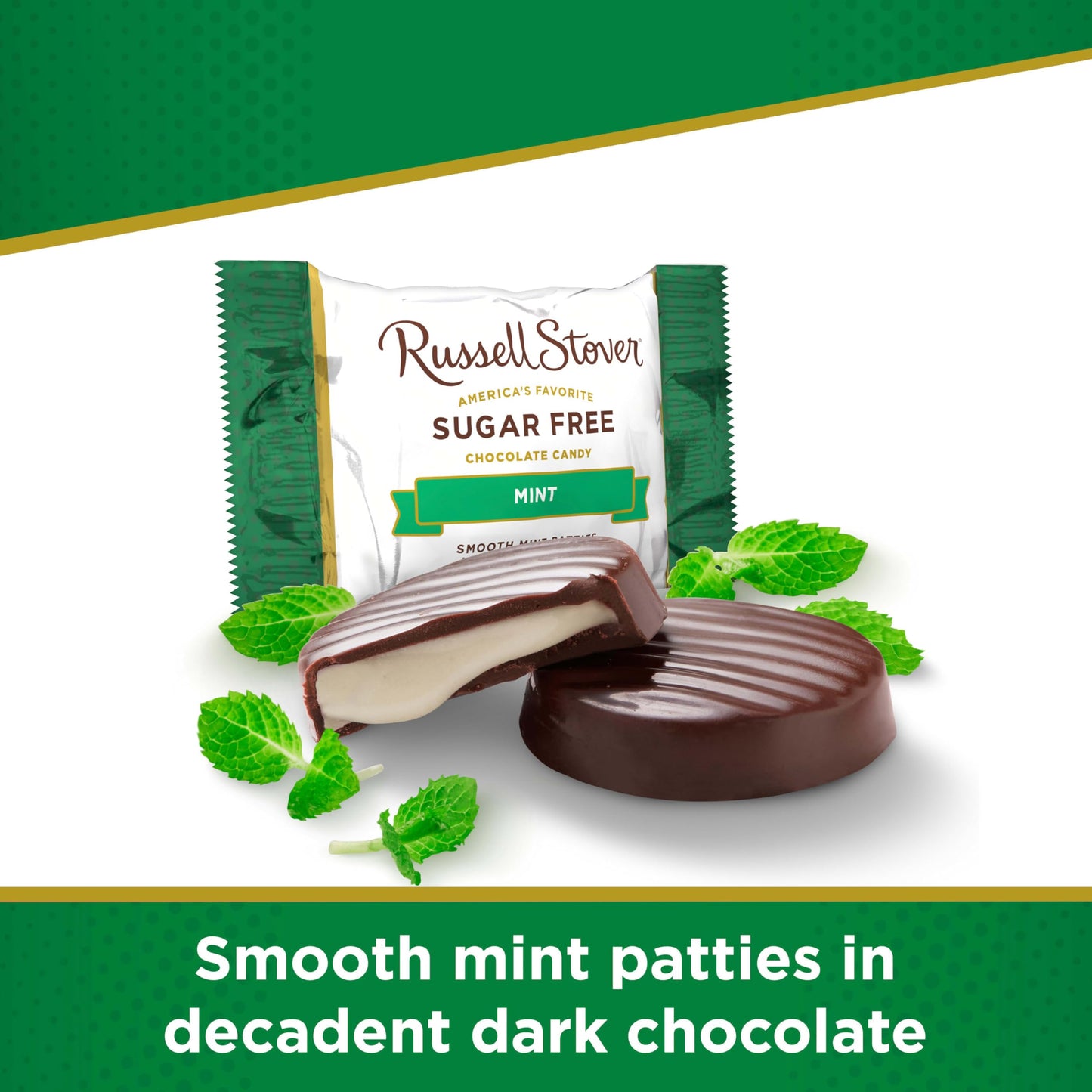 Russell Stover Sugar-Free Mint Patties, 3 Ounce Peg Bag (Pack of 10)