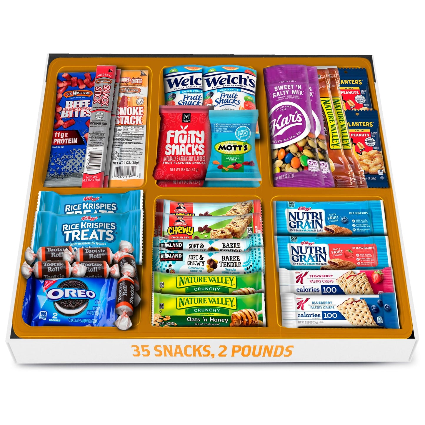 Snack Care Package for Men - Healthy Snack Box with Jerky, Granola Bars, Nuts, Fruit Snacks, and Cookies- Gifts for Dad or Husba