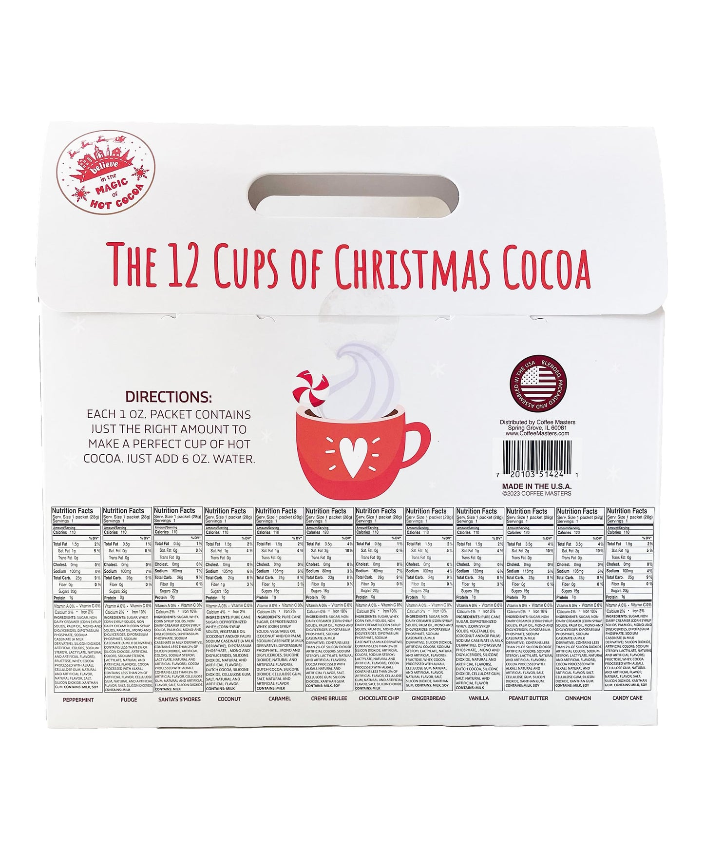 Christmas Coffee Or Hot Chocolate Gift - 12 Varieties Of Christmas Coffee Or Cocoa Advent Calendar For Kids And Adults (Cocoa)
