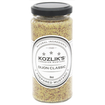 Kozliks Dijon Classique Hot Brown Yellow Natural Gluten Free Non-GMO Mustard, 8.5oz Jar 