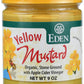 Eden Organic Yellow Mustard, Stone Ground with Apple Cider Vinegar, 9 oz Glass Jar