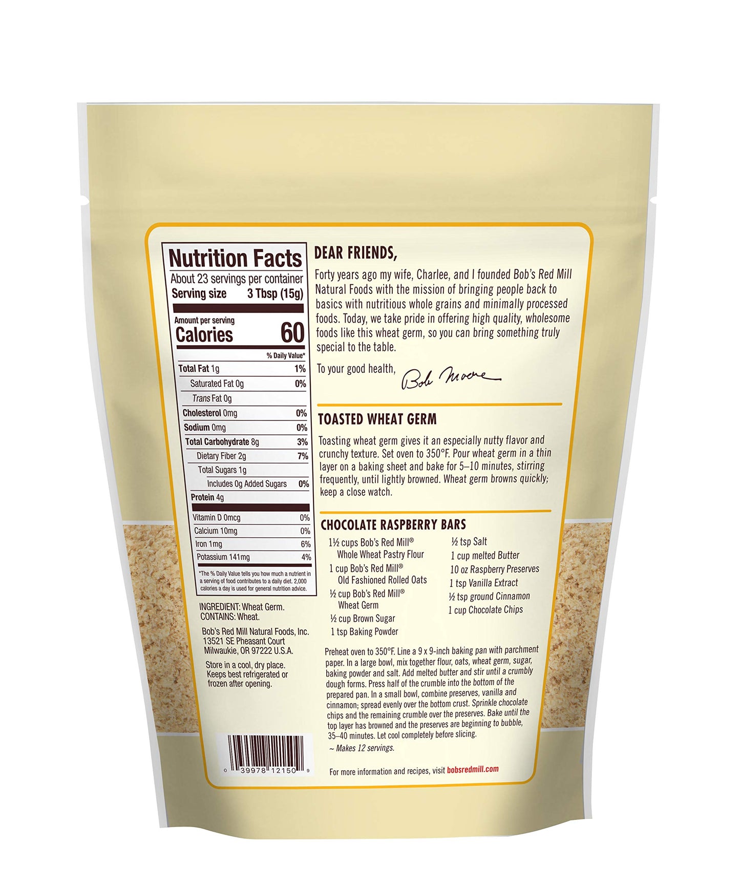 Bobs Red Mill Wheat Germ, 12 Ounce
