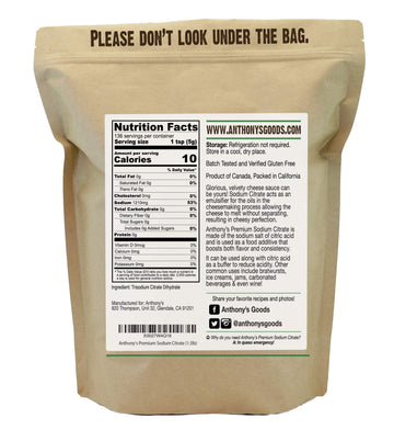 Anthonys Premium Sodium Citrate Emulsifier, Food Grade, 1.5 lb (24 Ounce), Non GMO, Model P7-Z0FF-Z148