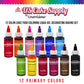 12 Food Color U.S. Cake Supply 2.3-Ounce Liqua-Gel Cake Food Coloring Variety Pack With Color Mixing Wheel - Made In The U.S.A.