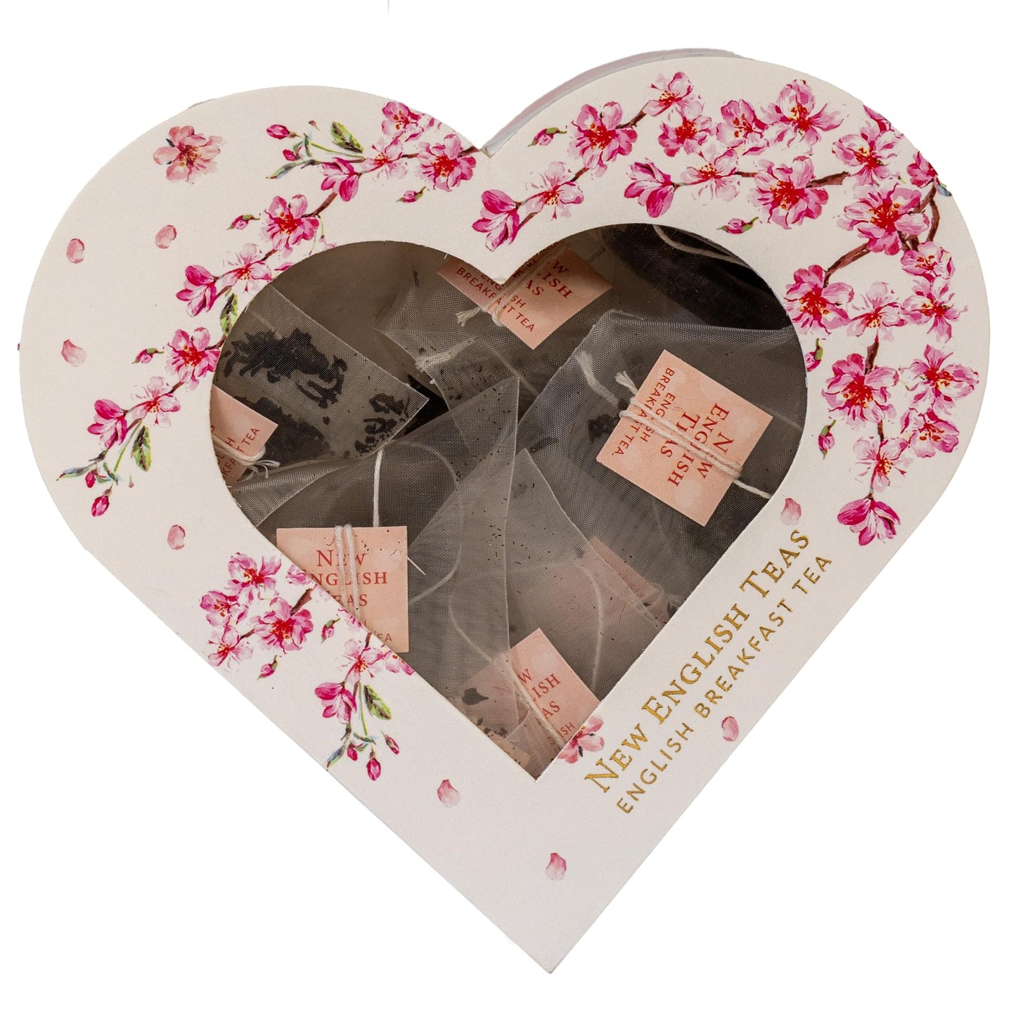 New English Teas Heart Shaped Tea Box Gift With 10 Premium English Breakfast Teabags