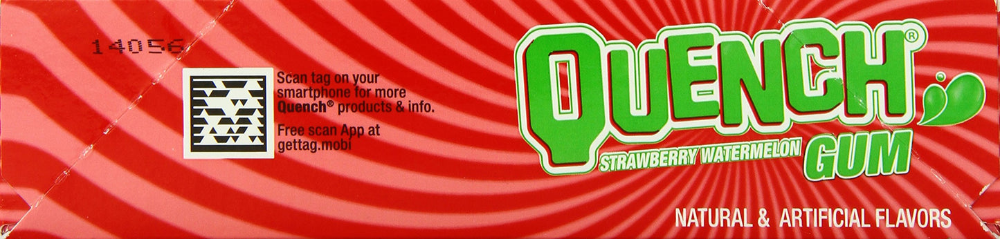 Quench Gum, Strawberry/Watermelon, 10 Count (Pack Of 12)