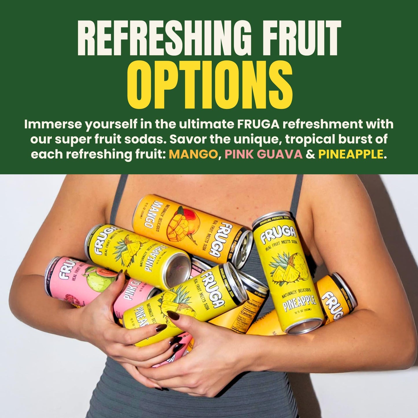 FRUGA Pineapple Sparkling Fruit Soda, Prebiotic, Low Calorie, 12 Fl Oz (Pack of 12)