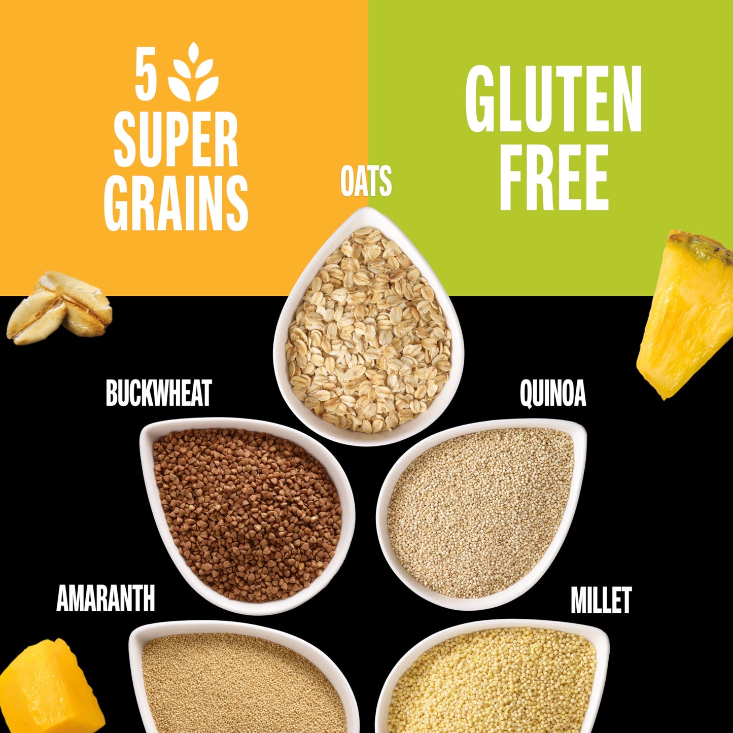 KIND Healthy Grains Energy Bars  Pineapple Mango  20g Whole Grains  Made with Super Grains  Gluten Free Snacks  40 Ct.