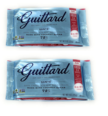 Guittard Baking Chips Morsels 10oz - 2 bags (Dark Chocolate Mini Sante Dairy Free 9oz)