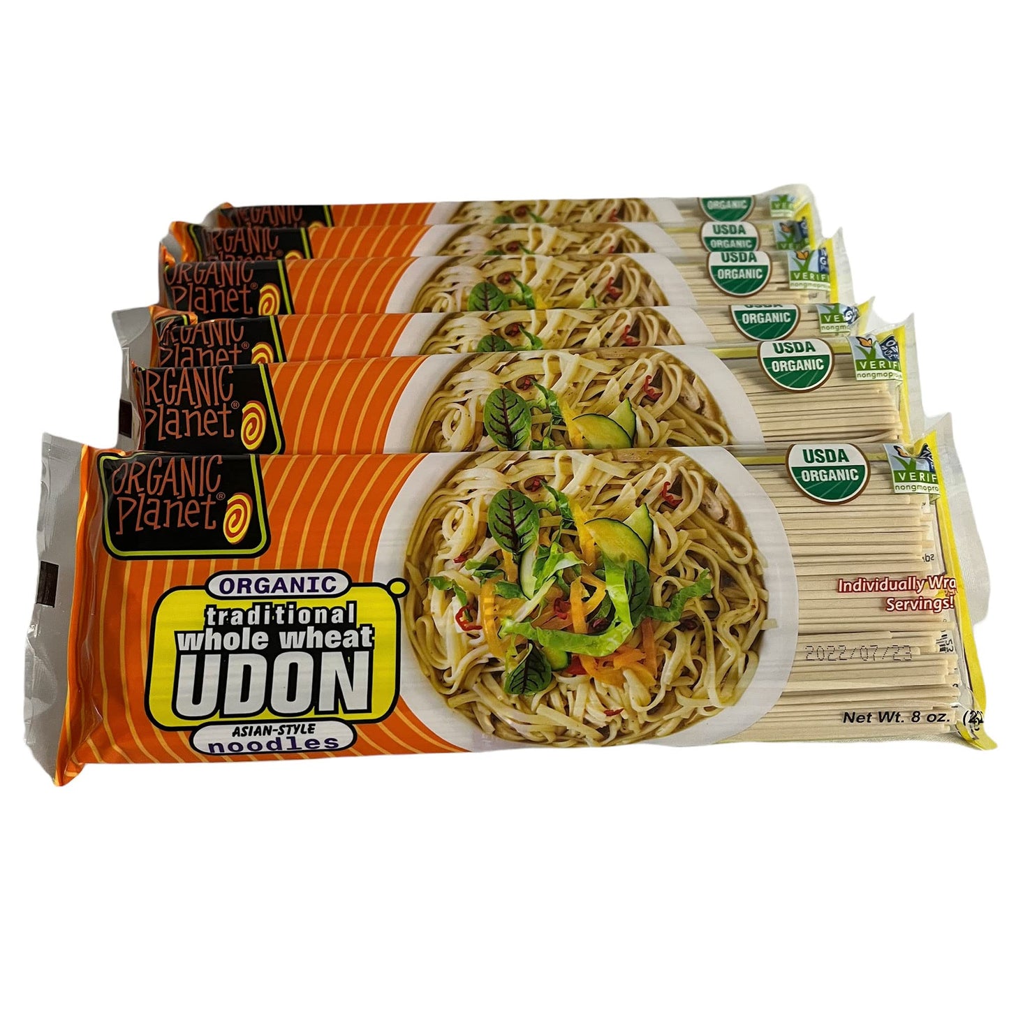 Organic Planet Udon Noodles, Whole Wheat Asian Pasta, Non-GMO, 8 oz (6 pack)