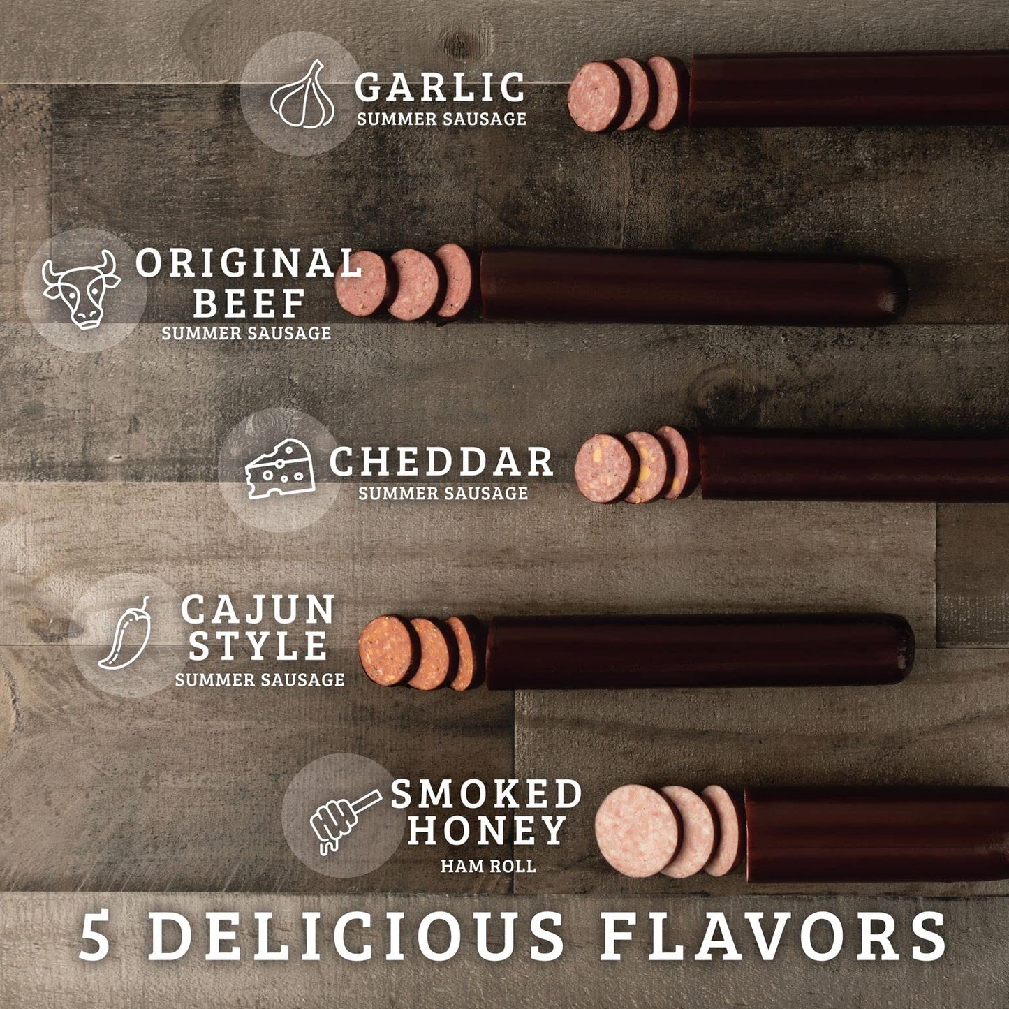 Farmers Market, Gluten Free, Keto, Paleo, Low Sodium, Zero Sugar, Summer Sausage Gift Set, 2-Pack, Vermont Cheddar