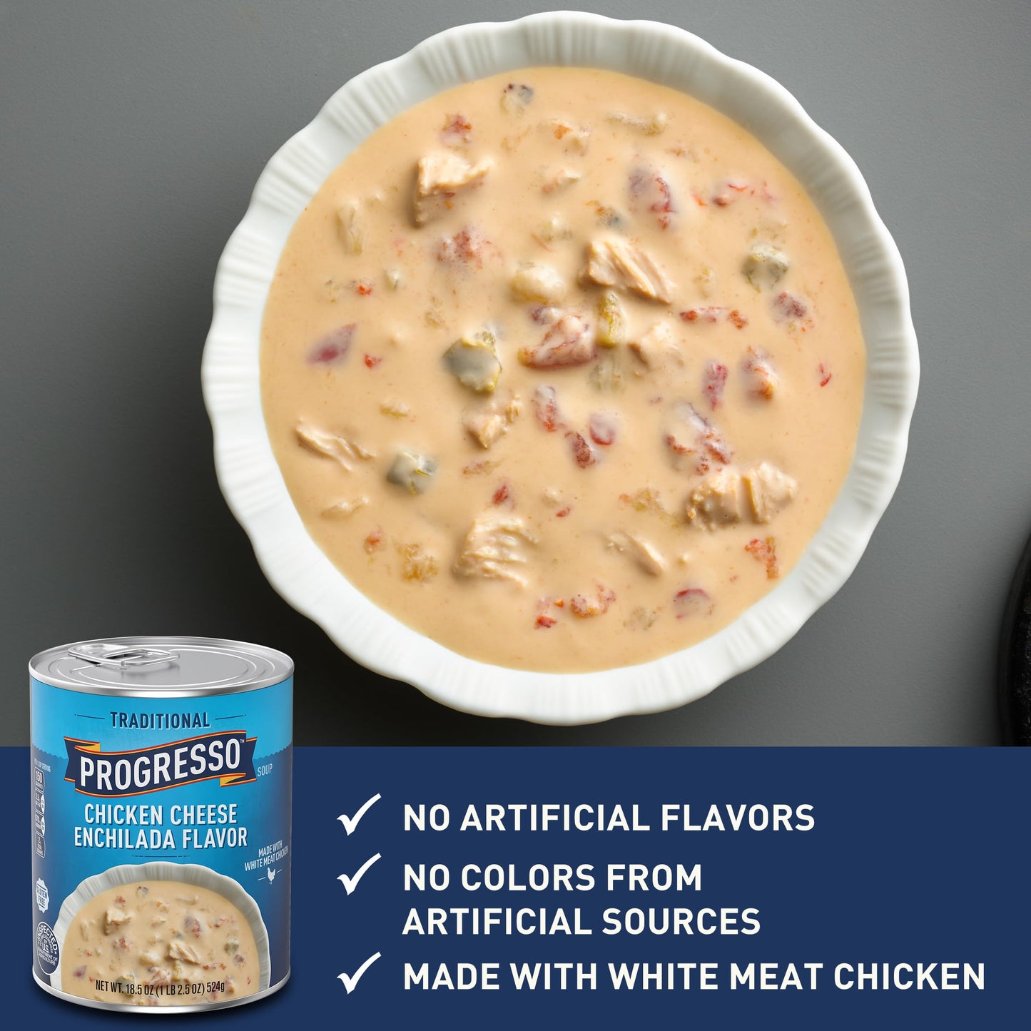 Progresso Chicken Cheese Enchilada Canned Soup, Gluten Free, 18.5 oz, Pack of 12