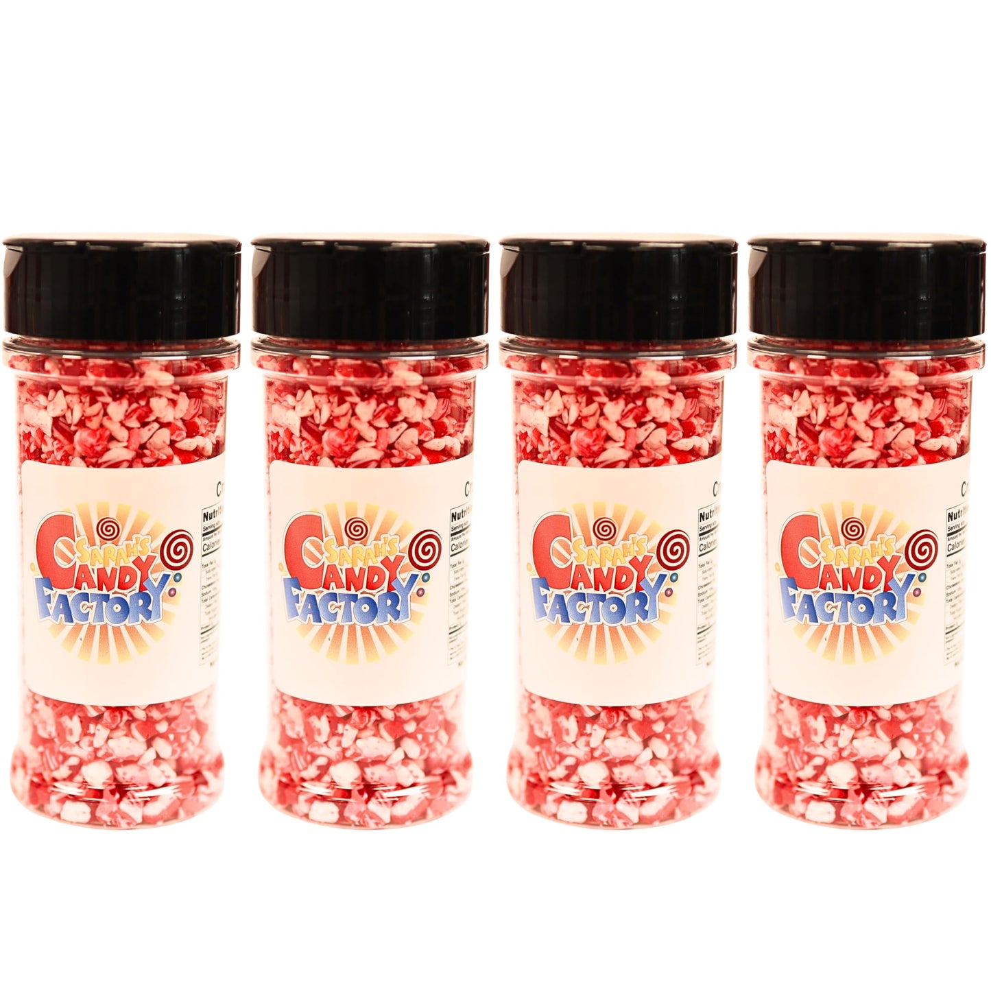 Crushed Peppermint Candy Pieces  5.1 Oz  4 Pack  Red & White  Mint Flavored Bits For Baking  Toppings  Decorating  And Holiday Treats  In Reuseable Jar