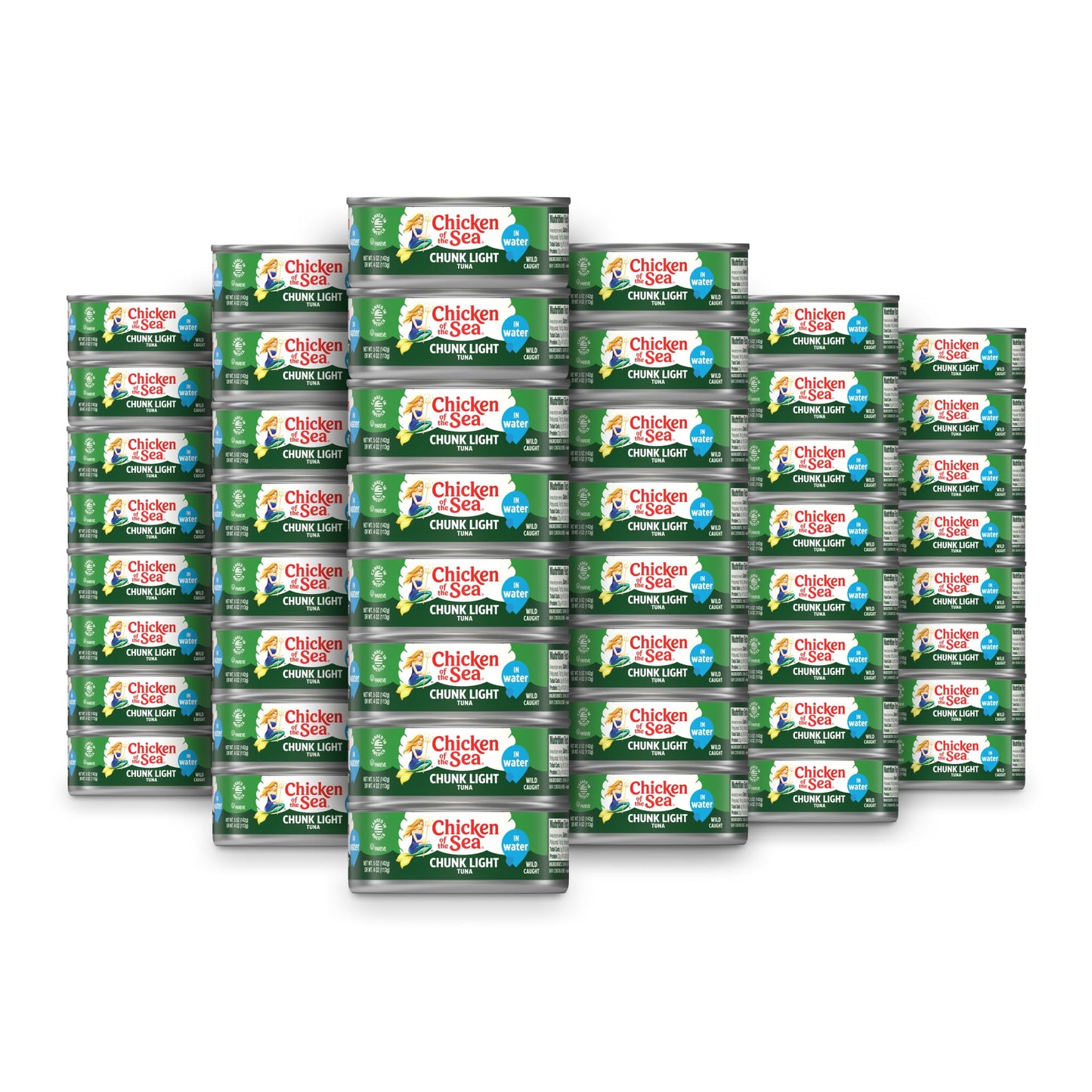 Chicken Of The Sea Chunk Light Tuna In Water, Wild Caught Tuna, 5-Ounce Can (Pack Of 48)