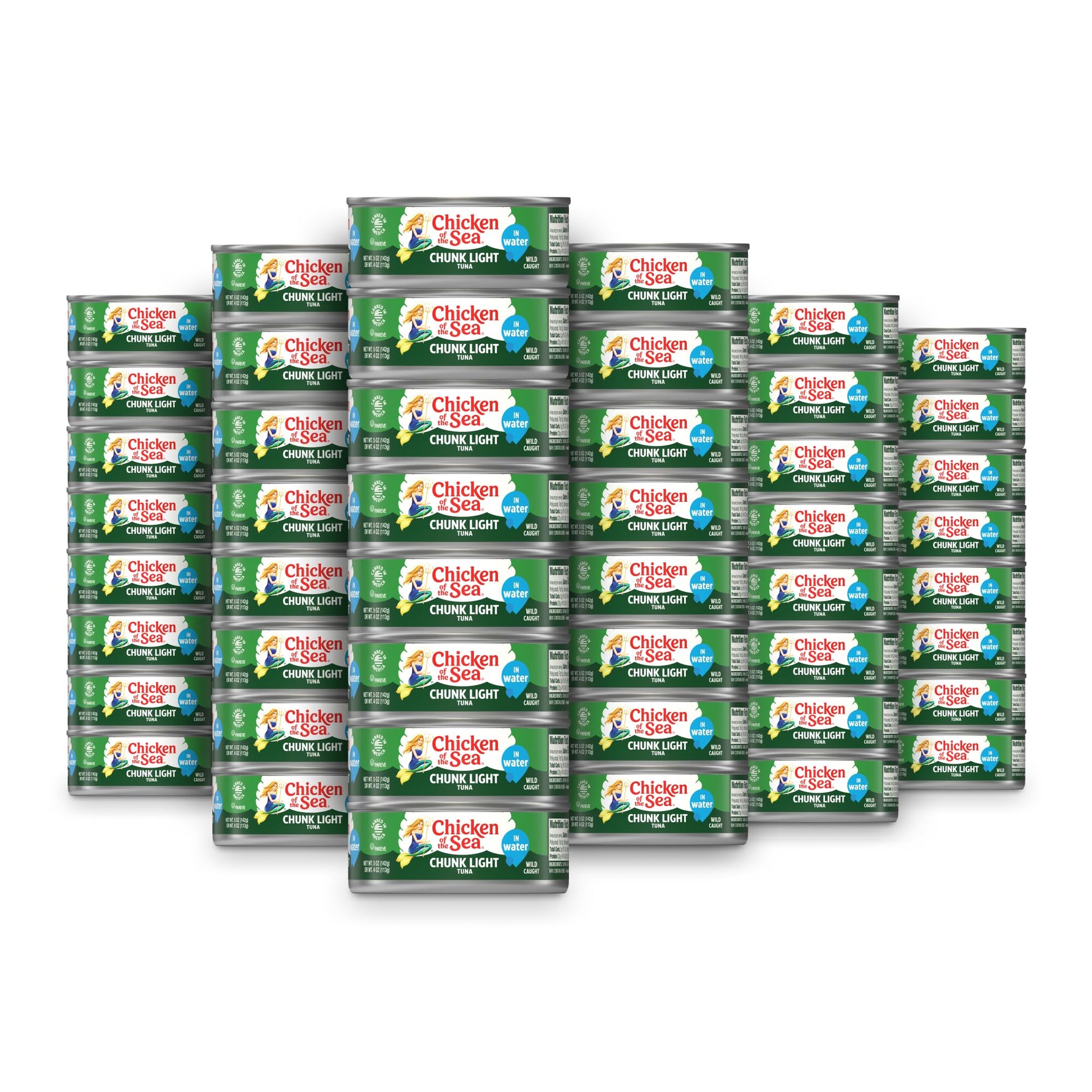 Chicken Of The Sea Chunk Light Tuna In Water, Wild Caught Tuna, 5-Ounce Can (Pack Of 48)