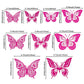 Gyufise 36 Pack Laser Purple Red Glitter 3D Butterfly Cupcake Toppers Hollow Butterfly Cake Decorations For Birthday Wedding Fai