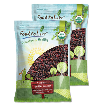 Food to Live Organic Essential Berries Mix, 18 Pounds, Non-GMO Dried Blueberries and Cranberries. Unsulfured, Kosher. Gently Inf