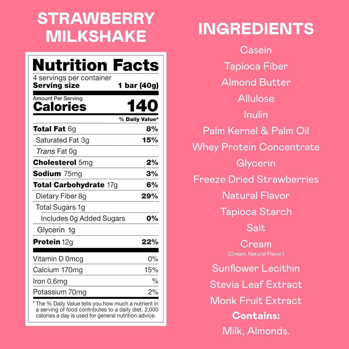 Magic Spoon Strawberry Milkshake   - High Protein, Low Carb, Gluten Free, 2 Pack Crispy Cereal Bars