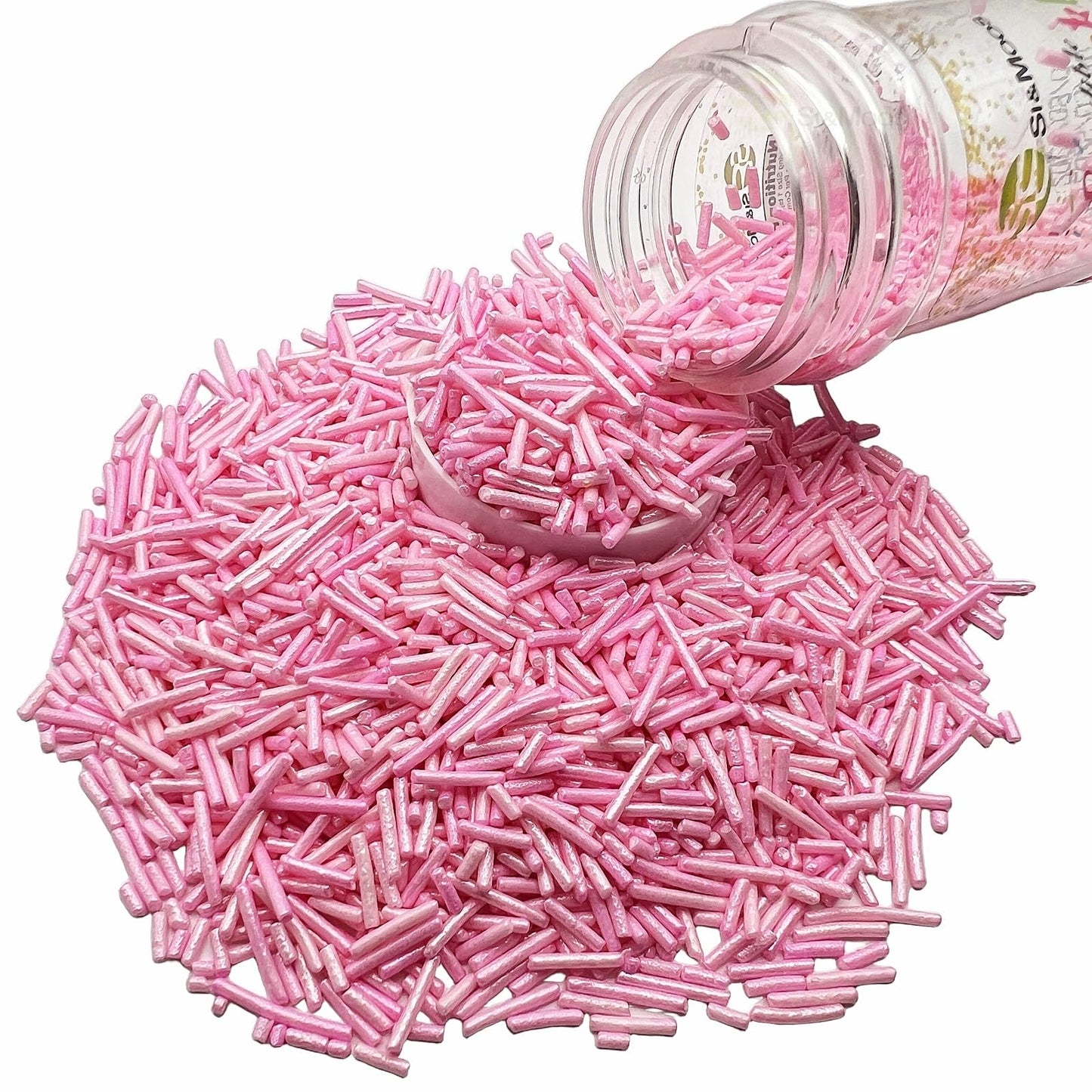 Se Si&Moos Pink Jimmies Sprinkles Pink Sprinkles For Cake Decorating Edible Crunchy Jimmies For Topping Ice Cream, Cookies, Cake