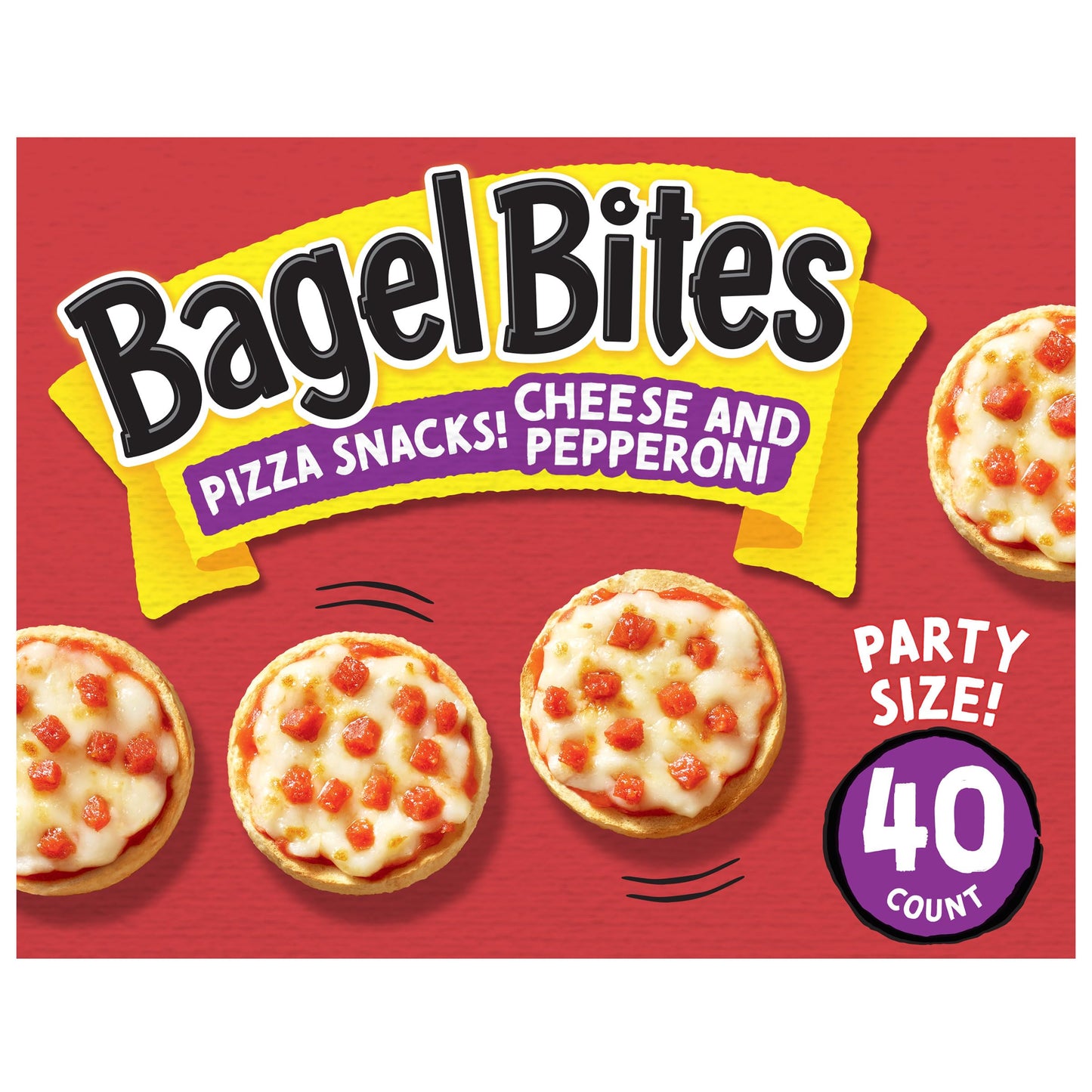 Bagel Bites Cheese & Pepperoni Mini Pizza Bagel Frozen Snacks, 40 ct Box