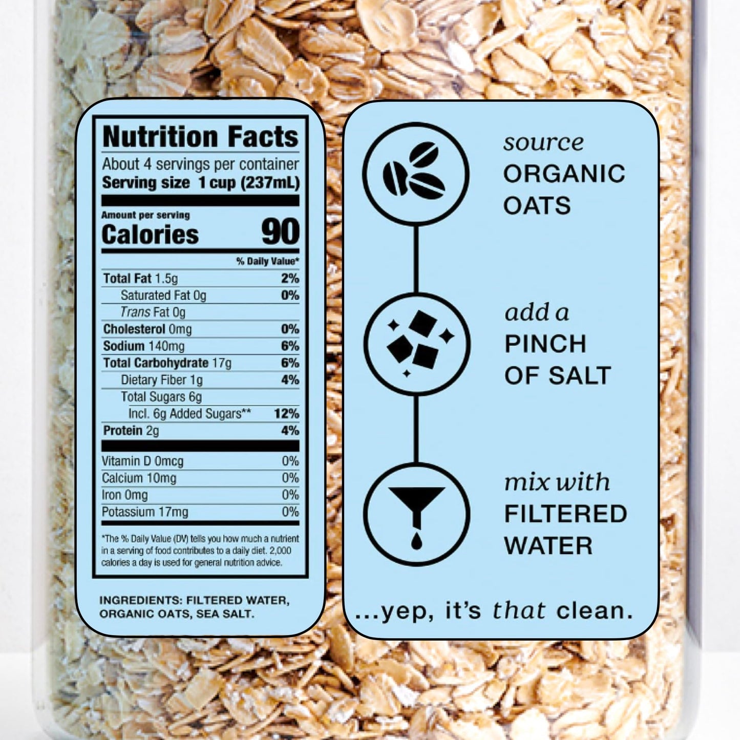 Mooala Organic Simple Oat Milk, 32oz - 3 Ingredient, Shelf Stable, No Gums, No Oils, No Fillers, Non-GMO, No Additives, Dairy Fr