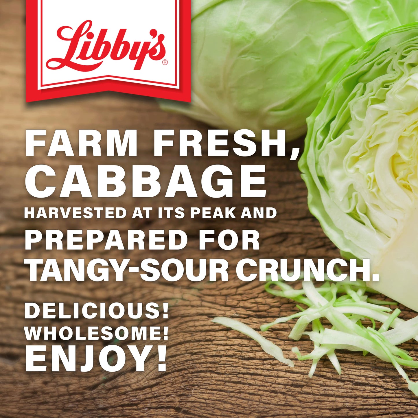 Libby'S Crispy Sauerkraut | Classic Barrel Aged Tangy-Sour Taste | Crunchy | Translucent Golden Color | Shredded White Cabbage,