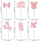 YCTHUNFISH Cupcake Toppers, 24 Pack Glitter Pacifier & Bow, Paper, 2.3x4.5 inches, Pink, Baby Shower & Birthday Party Decorations