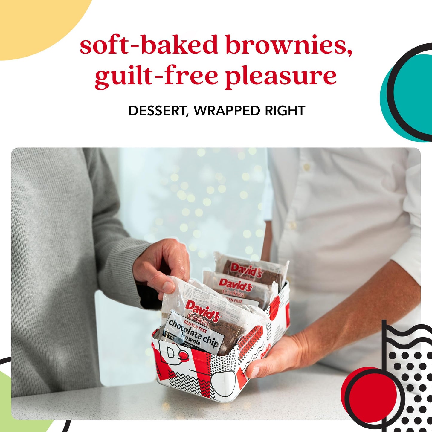 David’S Cookies Gluten-Free Brownies Gift In Sweet Sampler Tin – 4Pcs Fresh Baked Brownie Snacks – Individually Wrapped Chocolate Brownies – Gourmet Bakery & Dessert Brownie Gift For All Occasions