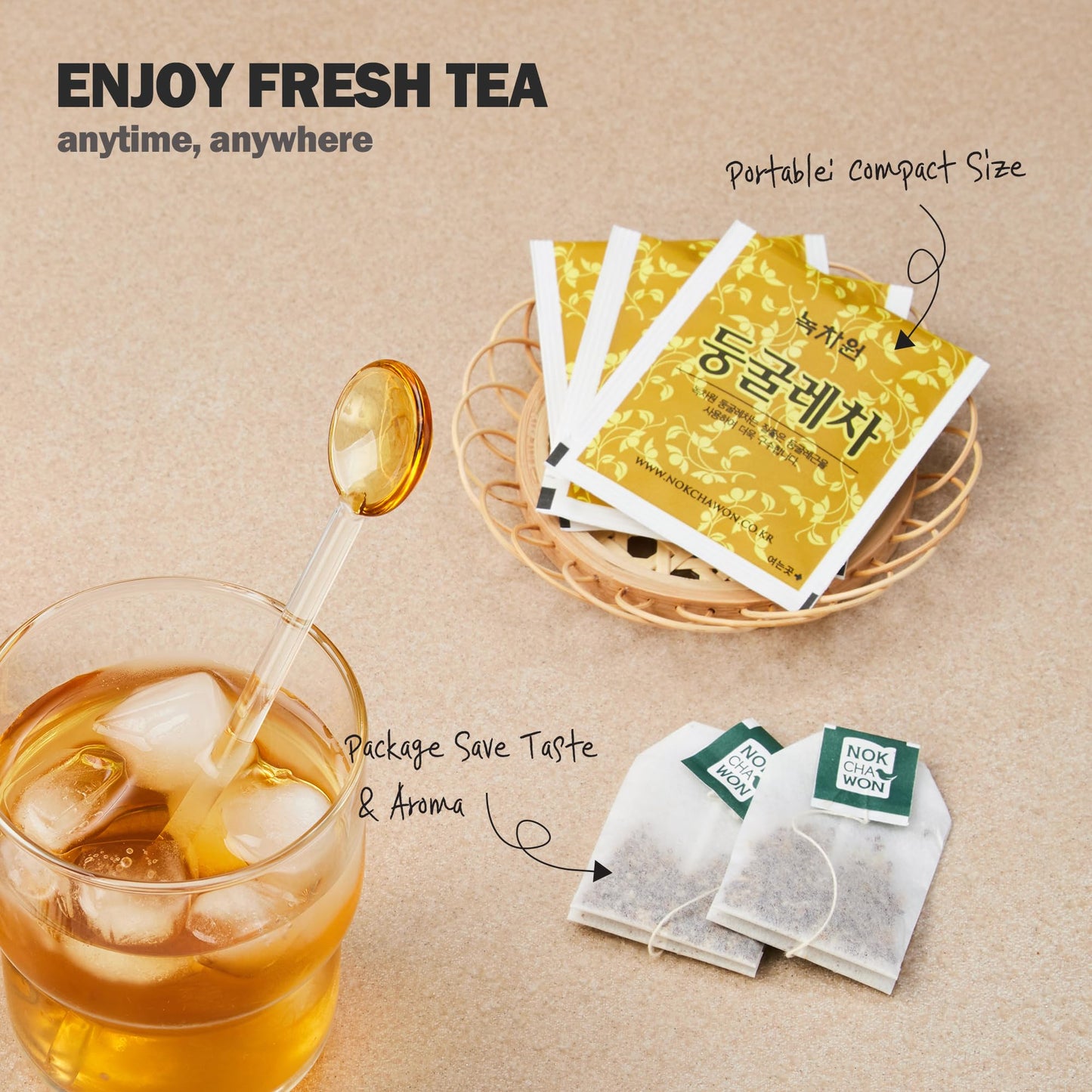 [Nokchawon] Solomon'S Seal Tea, Premium Pure Herbal Tea, Zero Calories Korean Tea, 50 Count Tea Bags, 2.1Oz(60G)