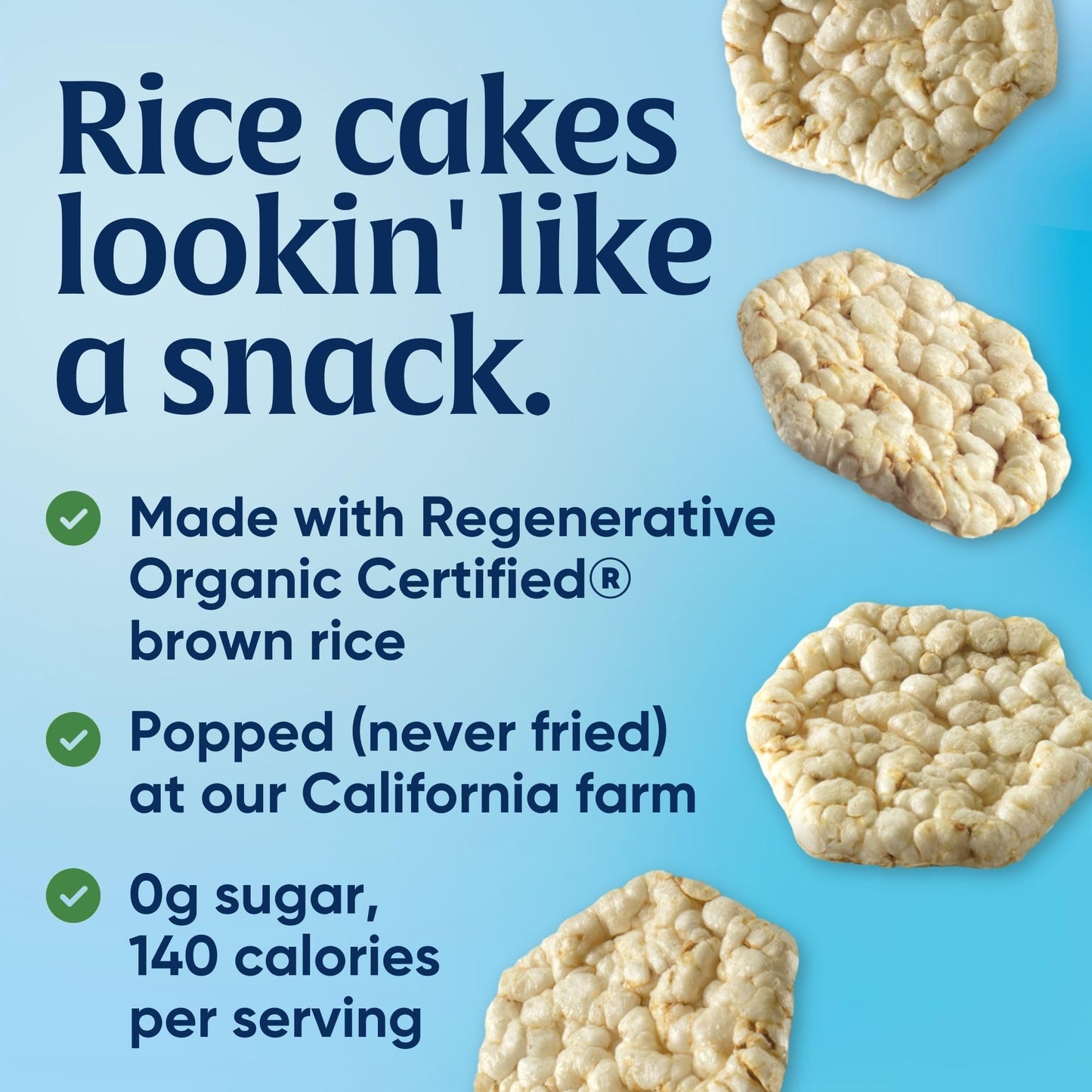 Lundberg Organic Rice Cake Minis, Original Sea Salt - Mini Rice Cakes, Healthy Snacks For Adults And Kids, Vegan Snacks, Gluten-