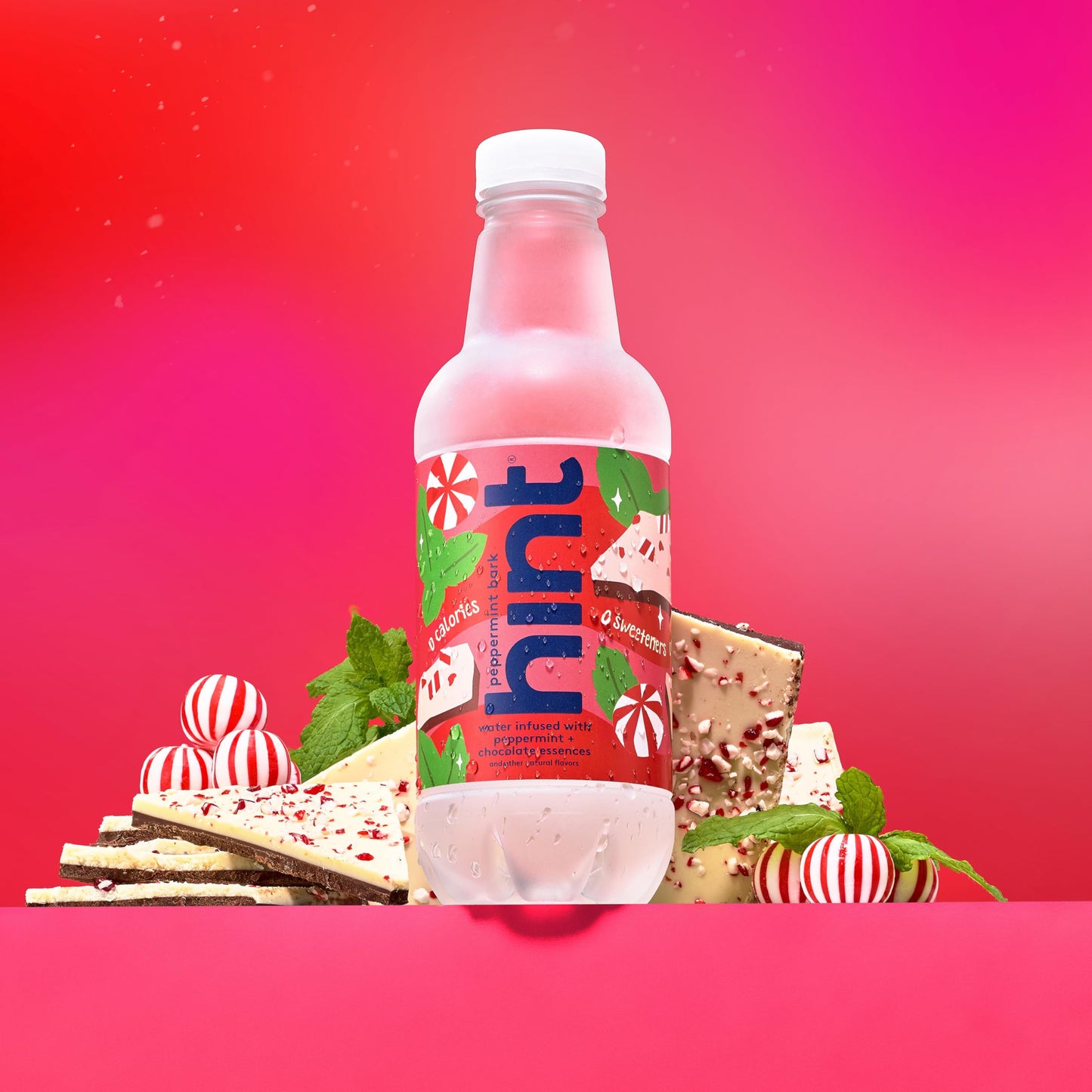 Hint Fruit-Infused Bottled Water  Peppermint Bark- Sugar Free Flavored Water with Zero Calories  Naturally Flavored  and No Artificial Sweeteners - 16 Fl Oz (Pack of 12)