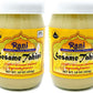Rani Sesame Tahini (Sesame Butter) 16oz (1lb) 454g, Pack of 2, Glass Jar, Vegan, No added sugar, No Sodium ~ Gluten Free | NON-G