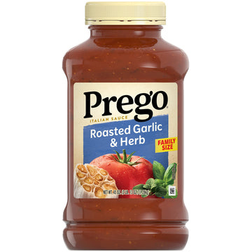 Prego Roasted Garlic And Herb Pasta Sauce, 45 Oz Jar