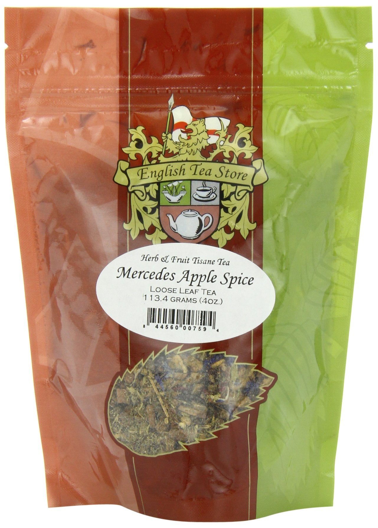 English Tea Store Loose Leaf Apple Spice Tea Pouches, 4 Ounce