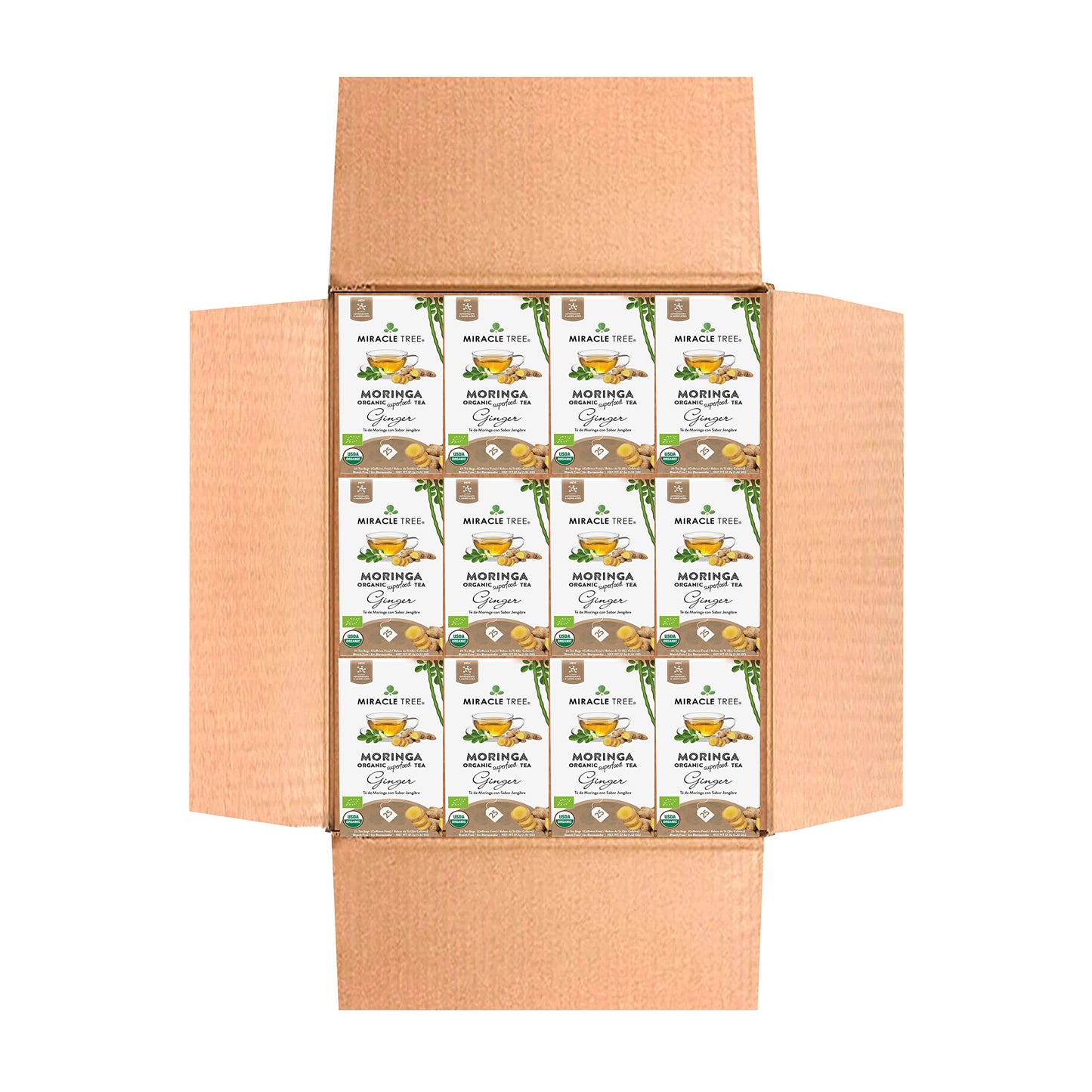 Effectivetree - 12 Count Of Organic Moringa Superfood Tea  25 Individually Sealed Tea Bags  Flavor Blendger (Keto  Detox  Energy/Immunity Booster  Vegan  Gluten-Free  Organic  Non-Gmo  Energy Blend-Free)
