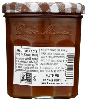 Bonne Maman Pumpkin Spice Preserves, 13 oz Glass Jars (Pack of 2) - Non-GMO, Made with Simple Ingredients