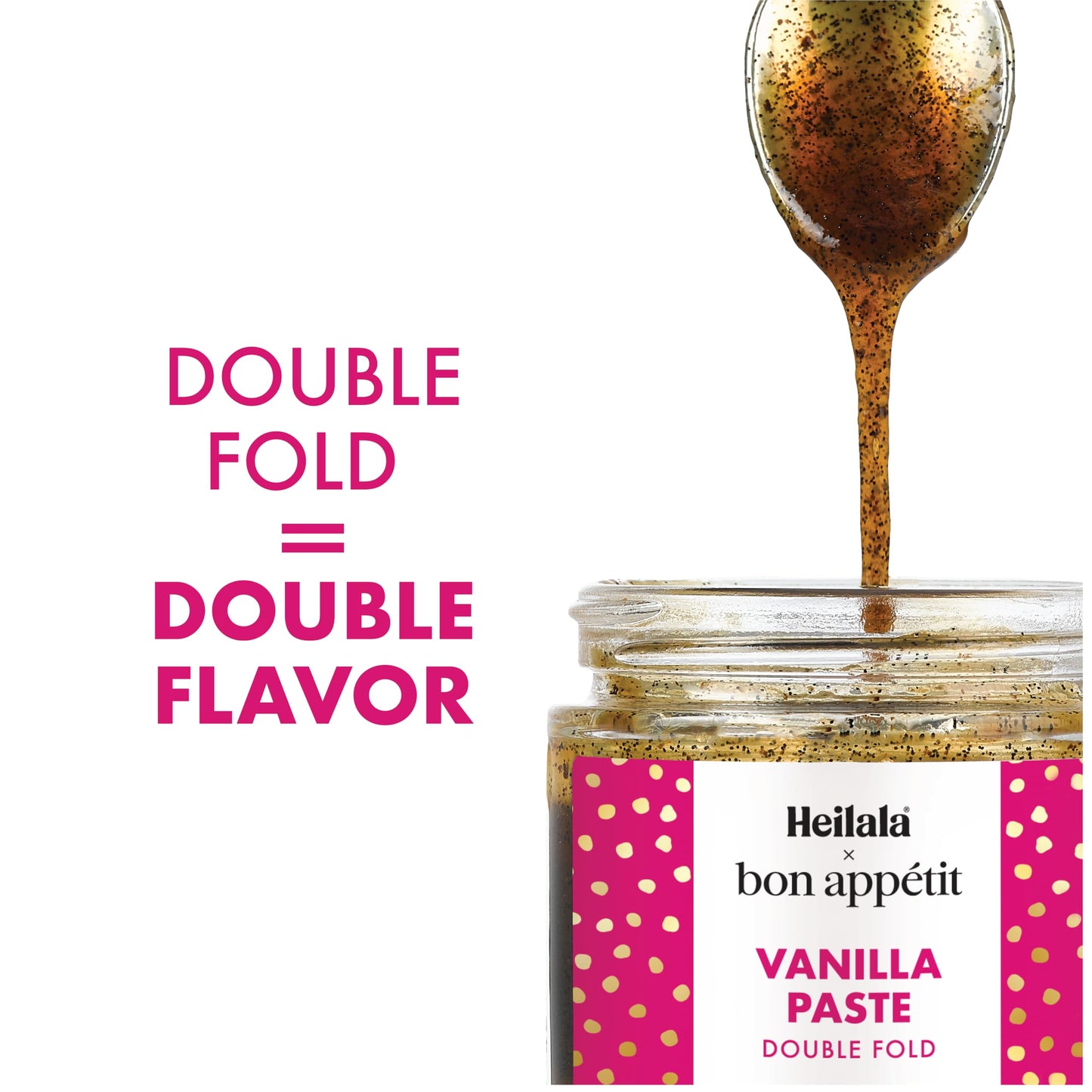 Heilala X Bon App  Tit Double Fold Vanilla Bean Paste - Twice The Flavor And Concentration, Sustainably Sourced, 2.29 Oz