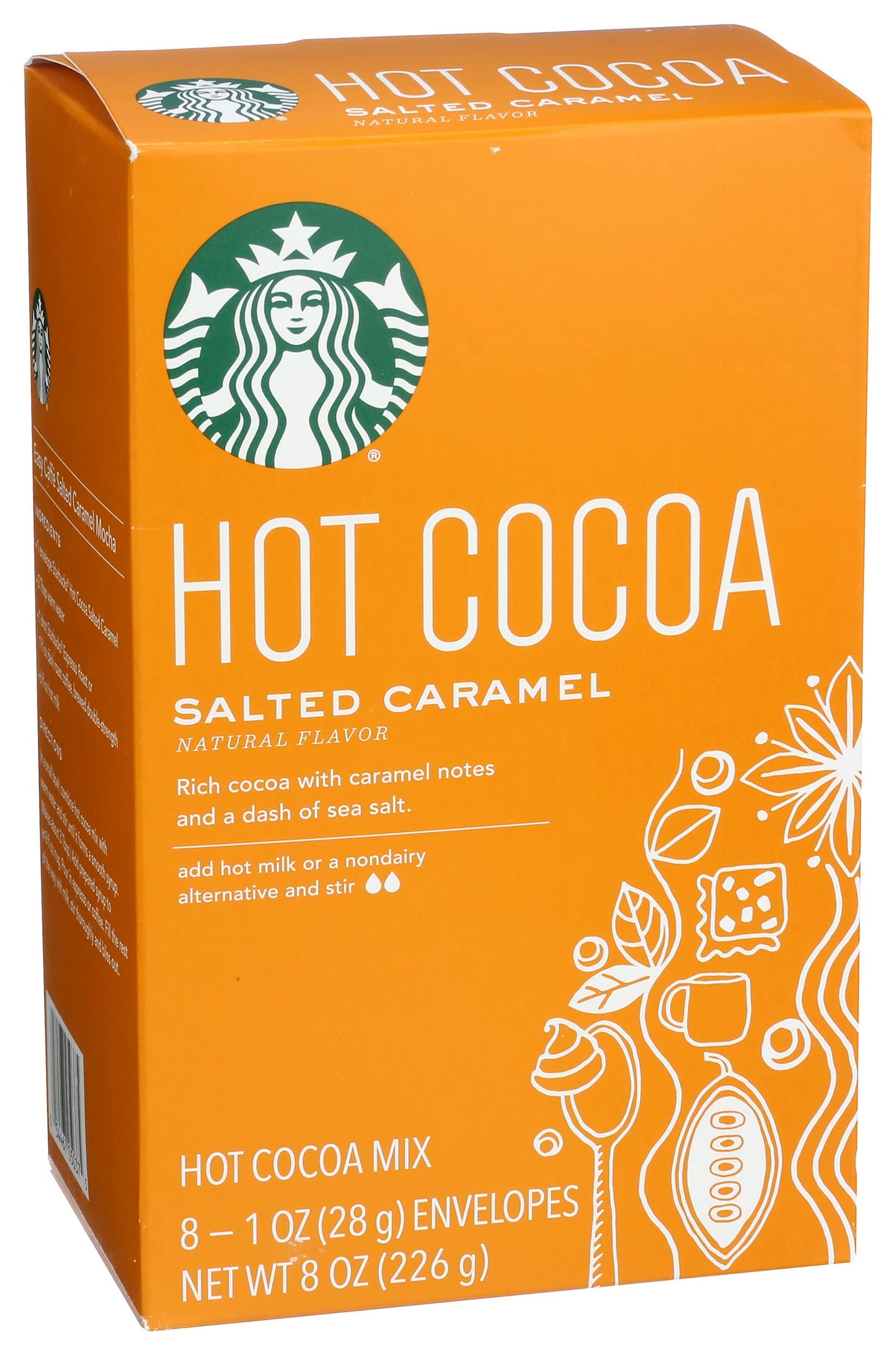 Starbucks Salted Caramel Hot Cocoa Mix Packets, 8 - 1 Ounce Packets Per Box (Pack Of 6 Boxes)