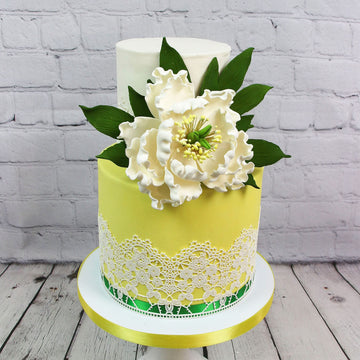 Global Sugar Art Peony Leaf Spray Sugar Cake Flowers, Green, 2 Count By Chef Alan Tetreault