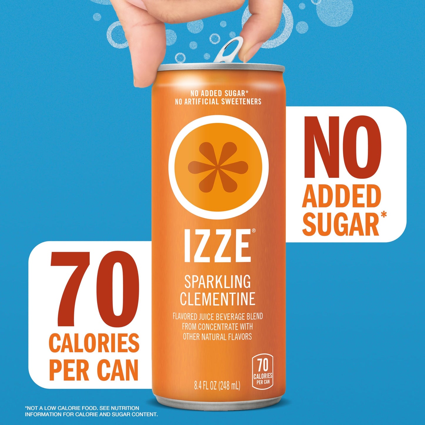 Izze Sparkling Juice Beverage Blend, Sunset Variety Pack, Clementine, Peach, Cherry Lime, Pomegranate, No Sugar Added, 8.4 Fl Oz, 24 Cans