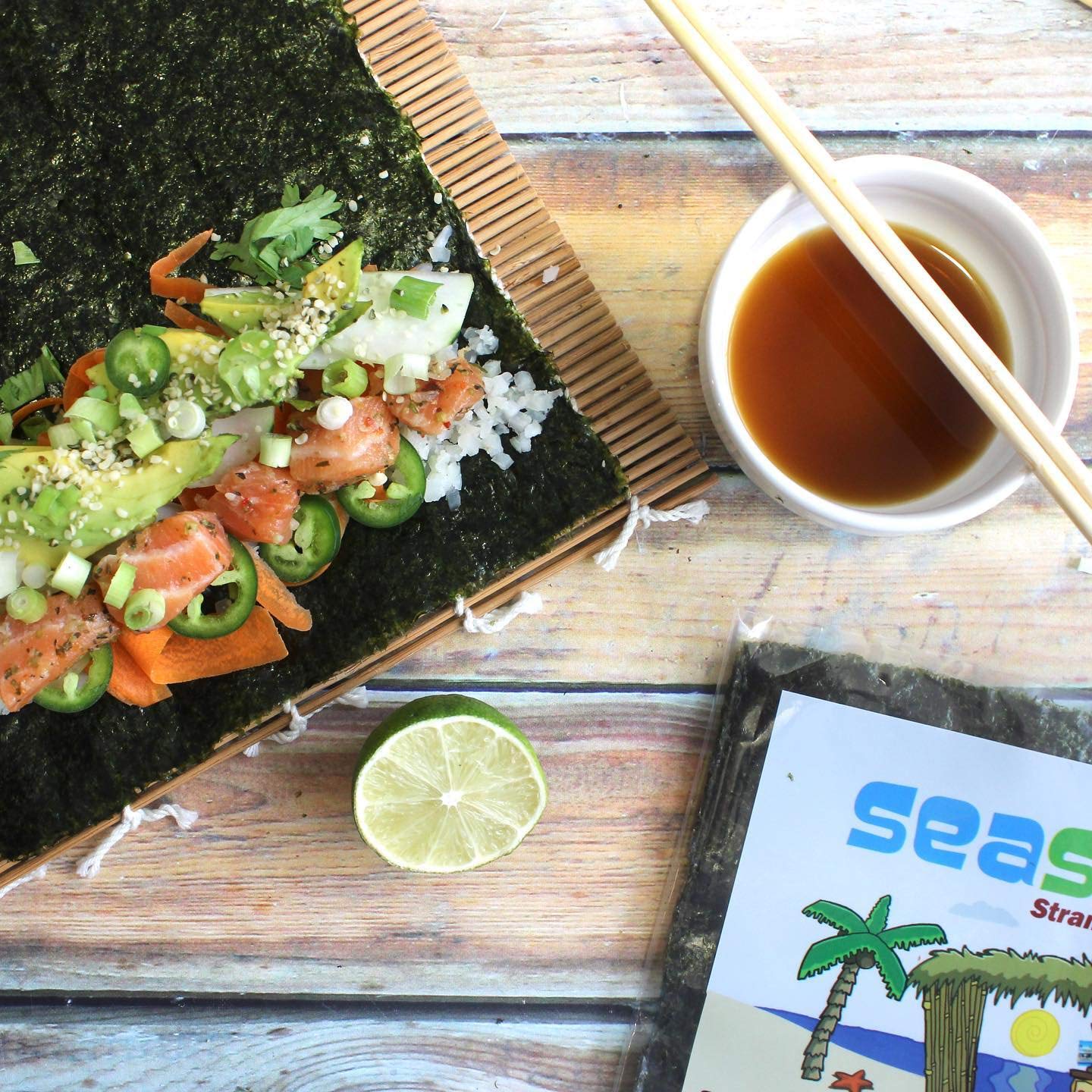 Seasnax Raw Organic Seaweed Wraps, 10 Sheets (Pack Of 16)