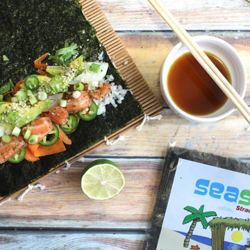Seasnax Raw Organic Seaweed Wraps, 10 Sheets (Pack Of 16)