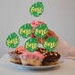ZHUOWEISM 24 PCS Cupcake Toppers Glitter Monstera Leaf Party Decorations, Small, Multi-Color, Paper